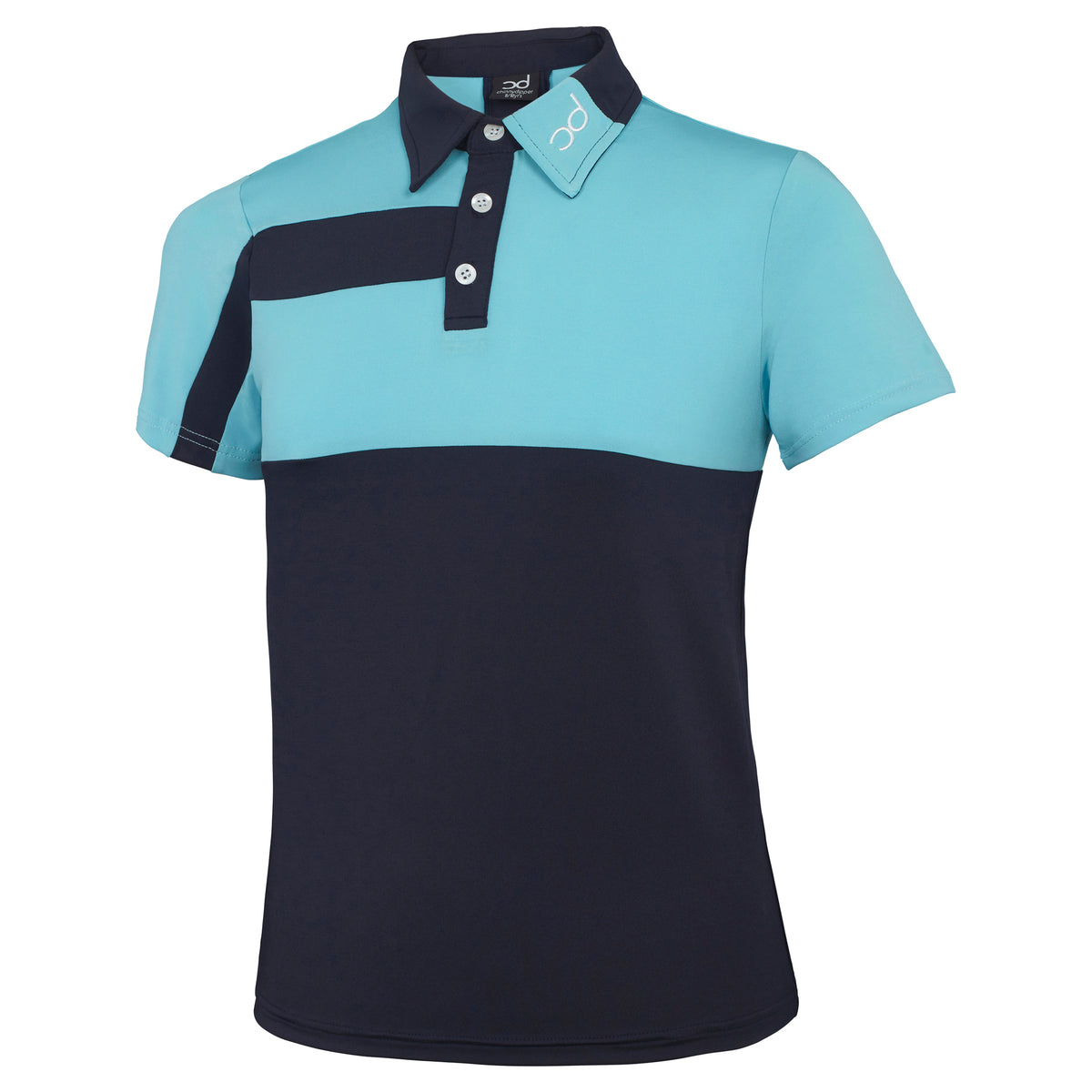Boys Navy with Light Blue Chinnydipper Golf Polo