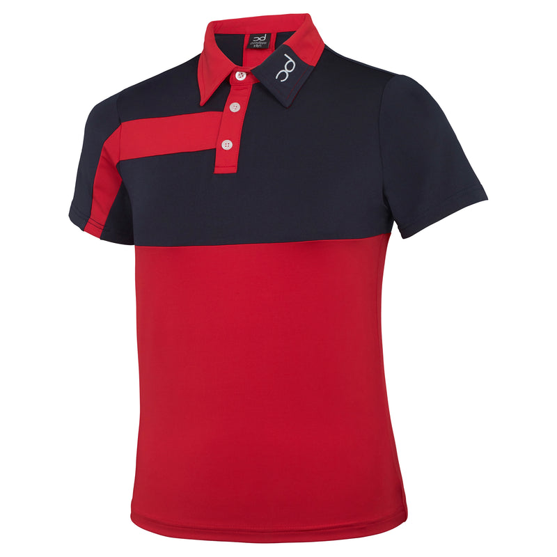 Red with Navy Chinnydipper Junior Golf Polo  Edit alt text
