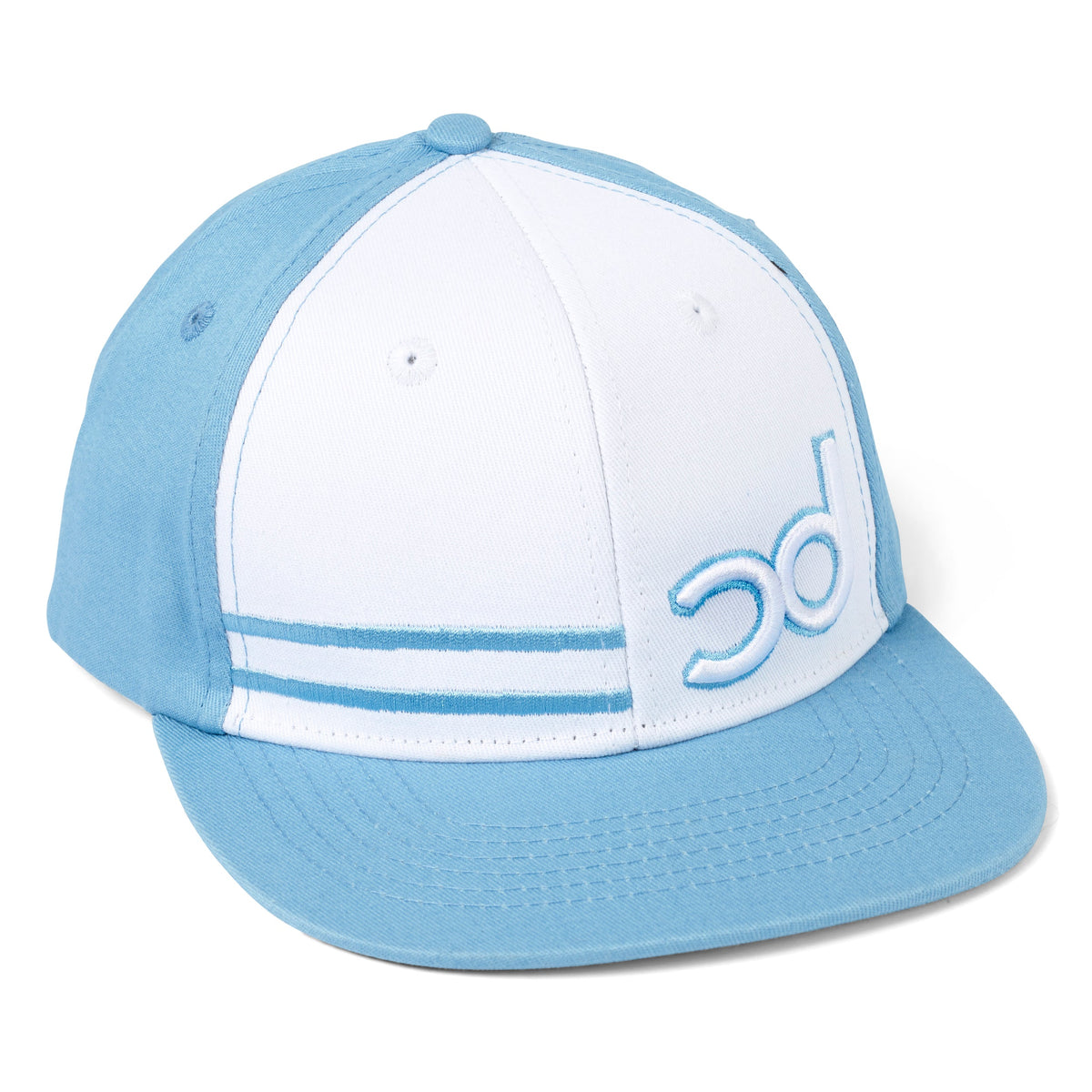 White with Light Blue Chinnydipper Junior Snapback Golf Cap